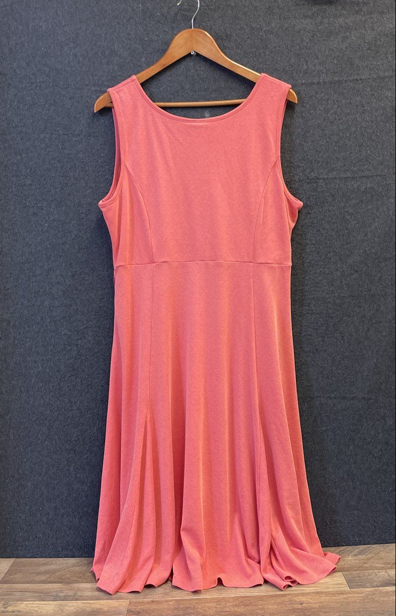 Royal Robbins Women's Dress Coral Heather Sleeveless Twist Front Tencel Sz XL
