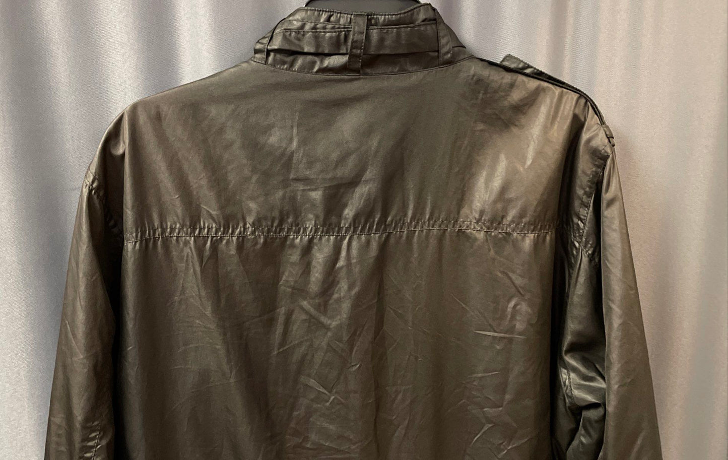 Smoke Rise Mens Black Retro Military Bomber Jacket Full Zip Coated Sz L