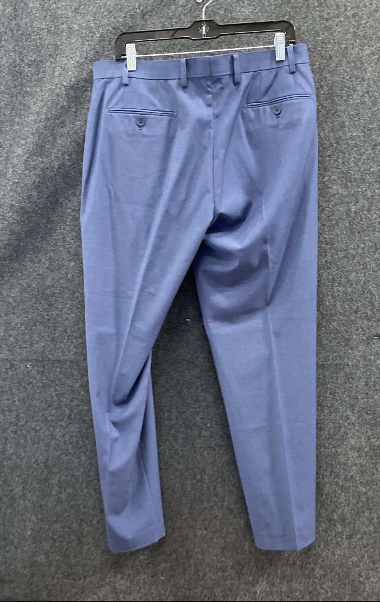 Calvin Klein Men's Blue Stretch Flat Front Slim Fit Dress Pants Sz 36x30