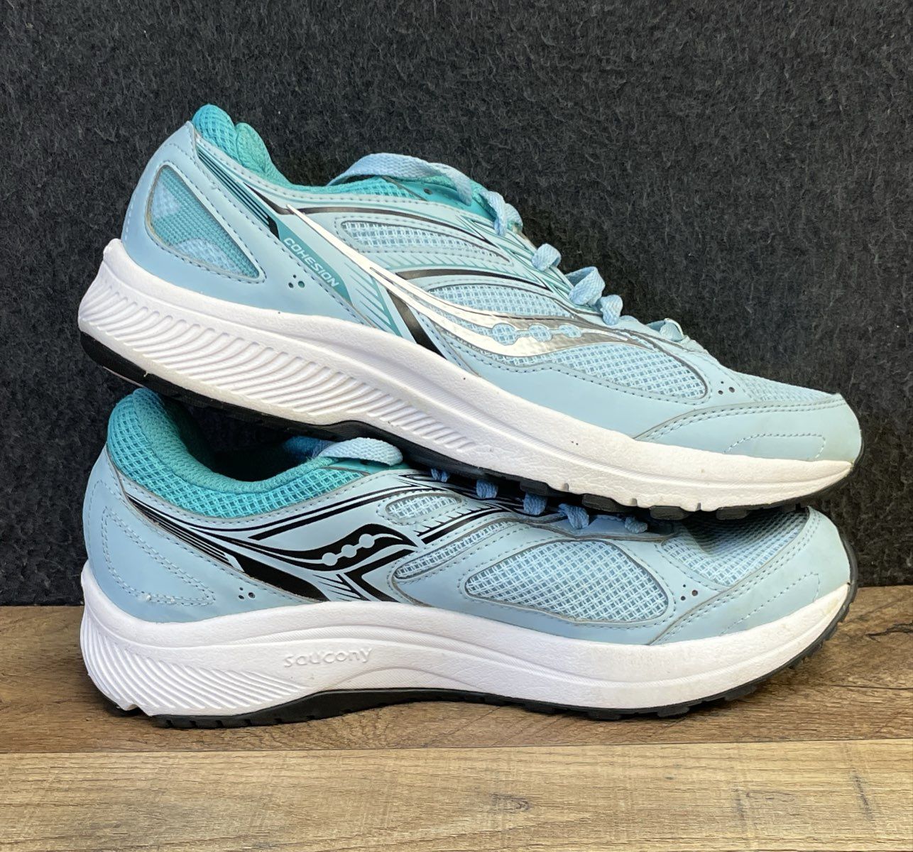 Saucony Cohesion 14 Teal Silver Women's Running Shoes Size 8.5