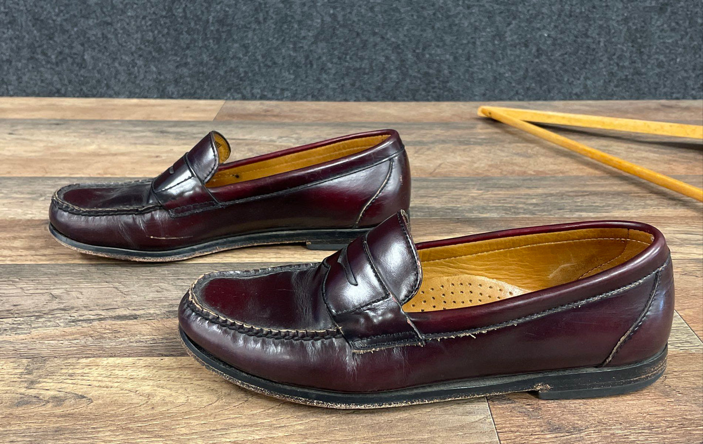 L.L. Bean Men's Classic Penny Loafer Burgundy Leather Shoes Size 9 M