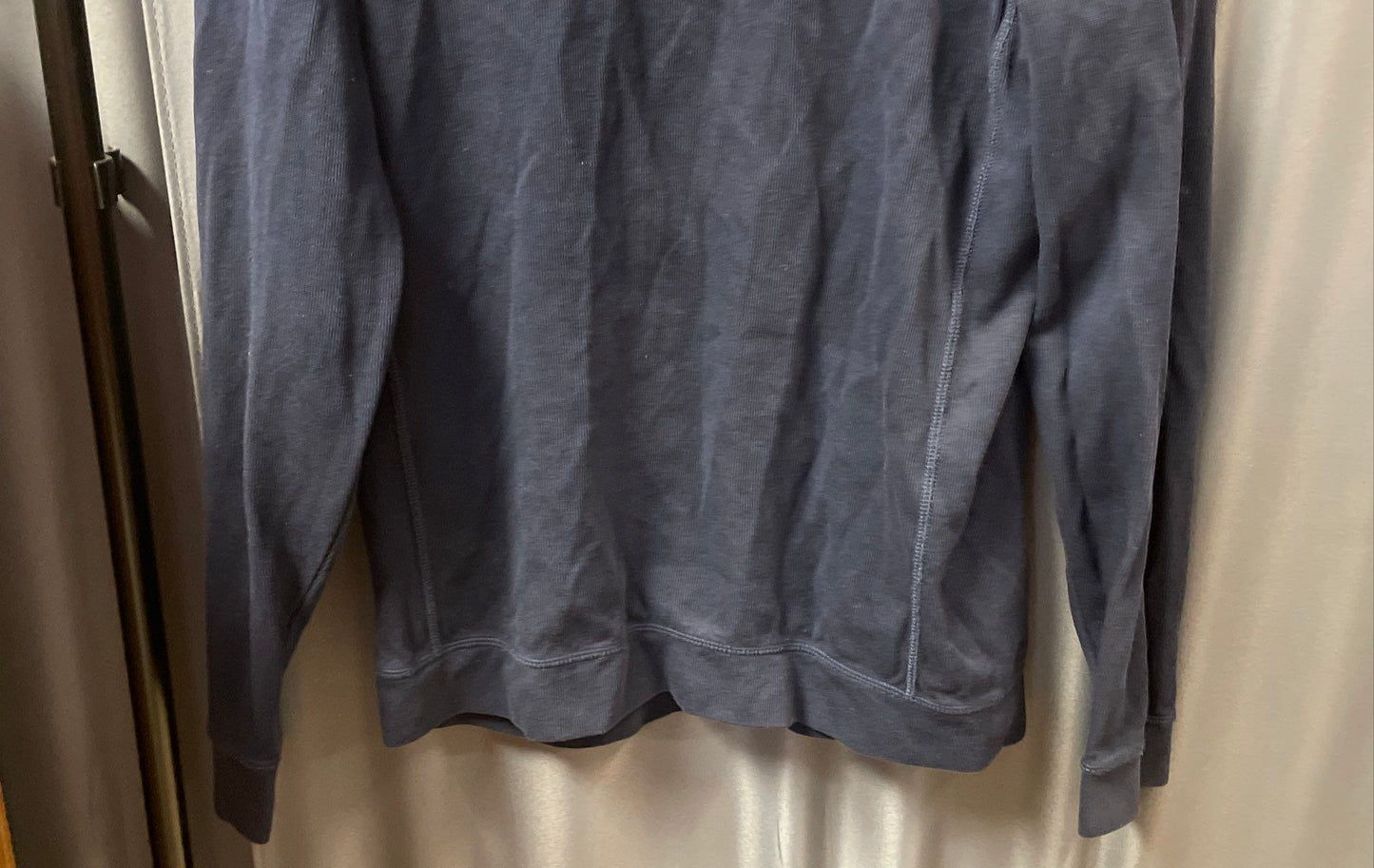Cutter & Buck Men's Blue Ribbed Cotton 1/4 Zip Pullover Mock Neck Size LT