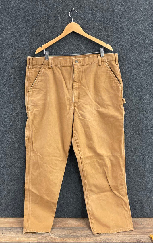 Carhartt Men's Brown Washed Duck Work Dungaree Carpenter Pants Heavyweight