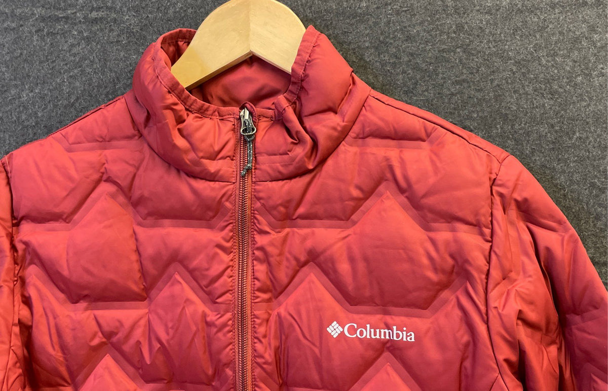 Columbia Men's Delta Ridge Down Puffer Jacket Red Omni-Heat Quilted Sz M