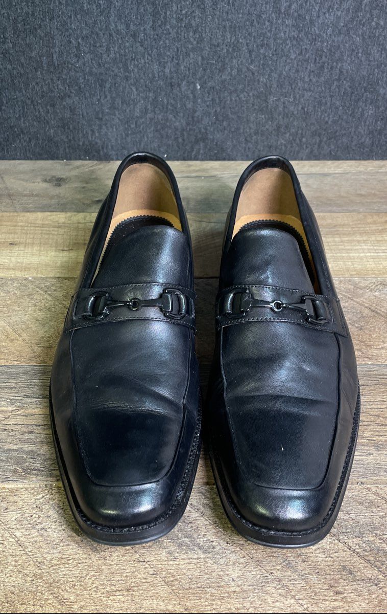 Blake McKay M6 Black Leather Horse Bit Loafers Men's Size 10.5