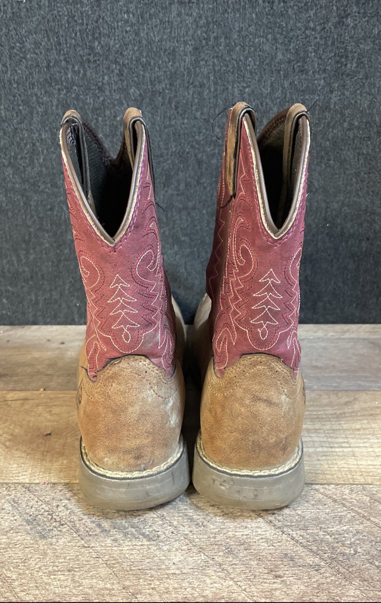 Durango Lil' Rebel Briar Brown Brick Red Western Cowboy Boots Kids Size 2M