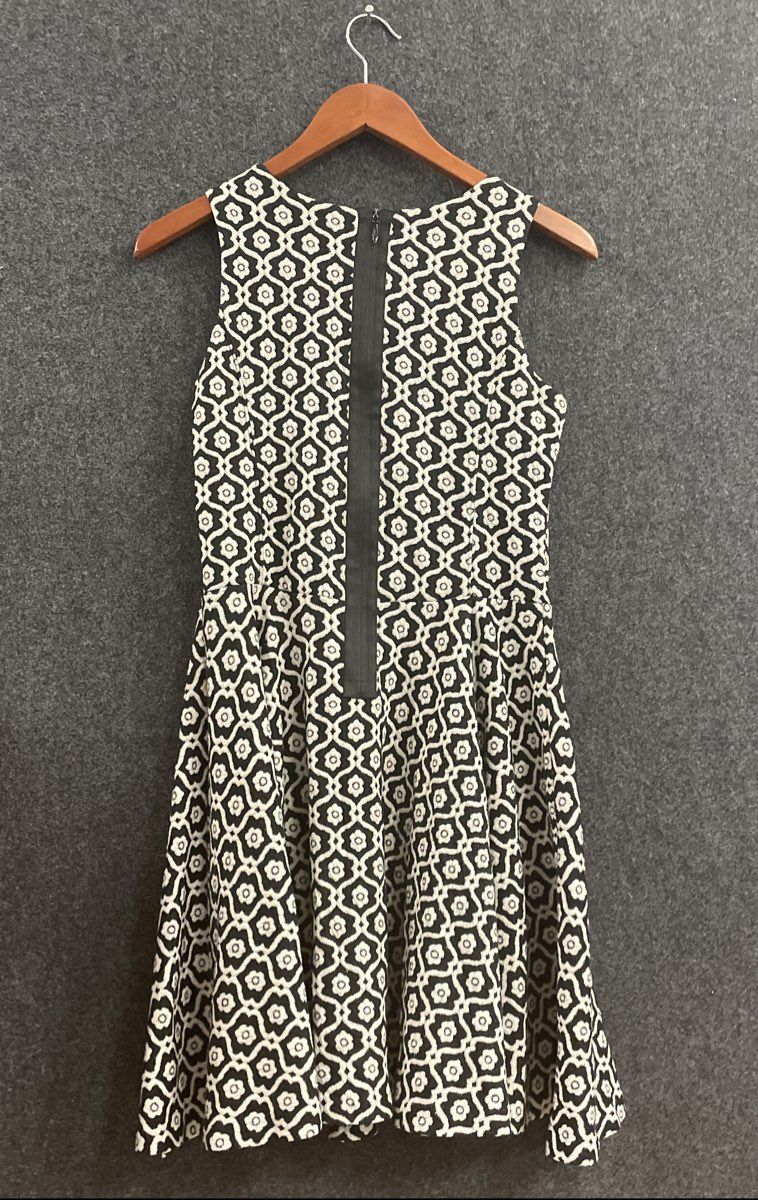 Cynthia Rowley Women's Geometric Floral Jacquard Sleeveless Fit Flare Dress XS