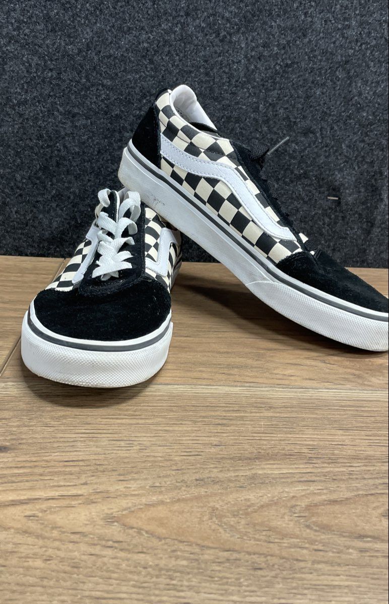Vans Ward Checkerboard Black White Suede Low Top Sneakers Women's Size 6.5
