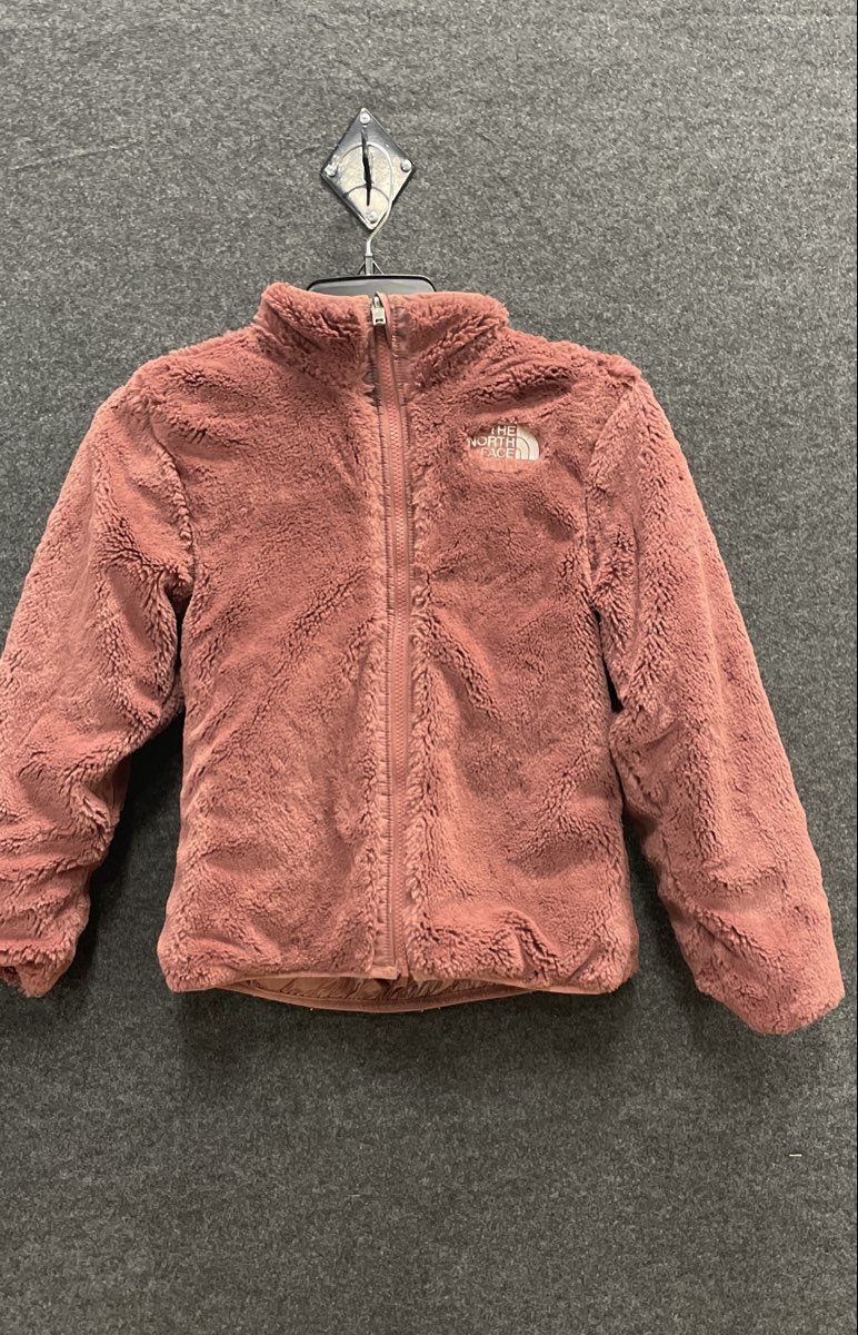 The North Face Girl's Mossbud Swirl Reversible Jacket Mauve Pink Fleece Sz M 10