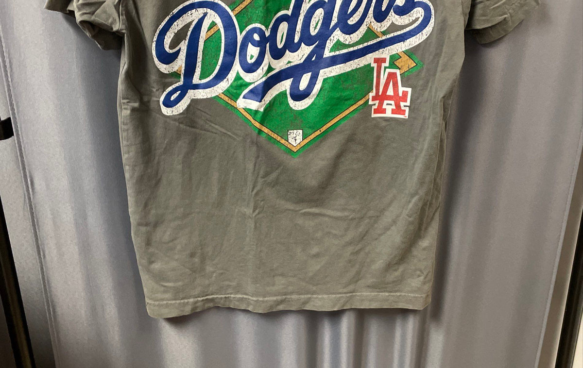 Mitchell & Ness LA Dodgers MLB Graphic T-Shirt Double Sided Gray Sz M