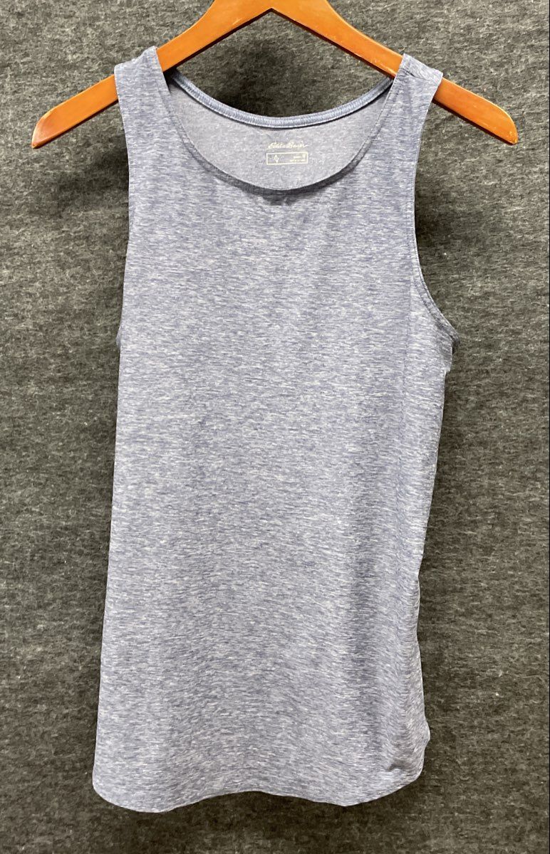 Eddie Bauer Women's Blue Heathered Space Dye Resolution Active Tank Top Sz M