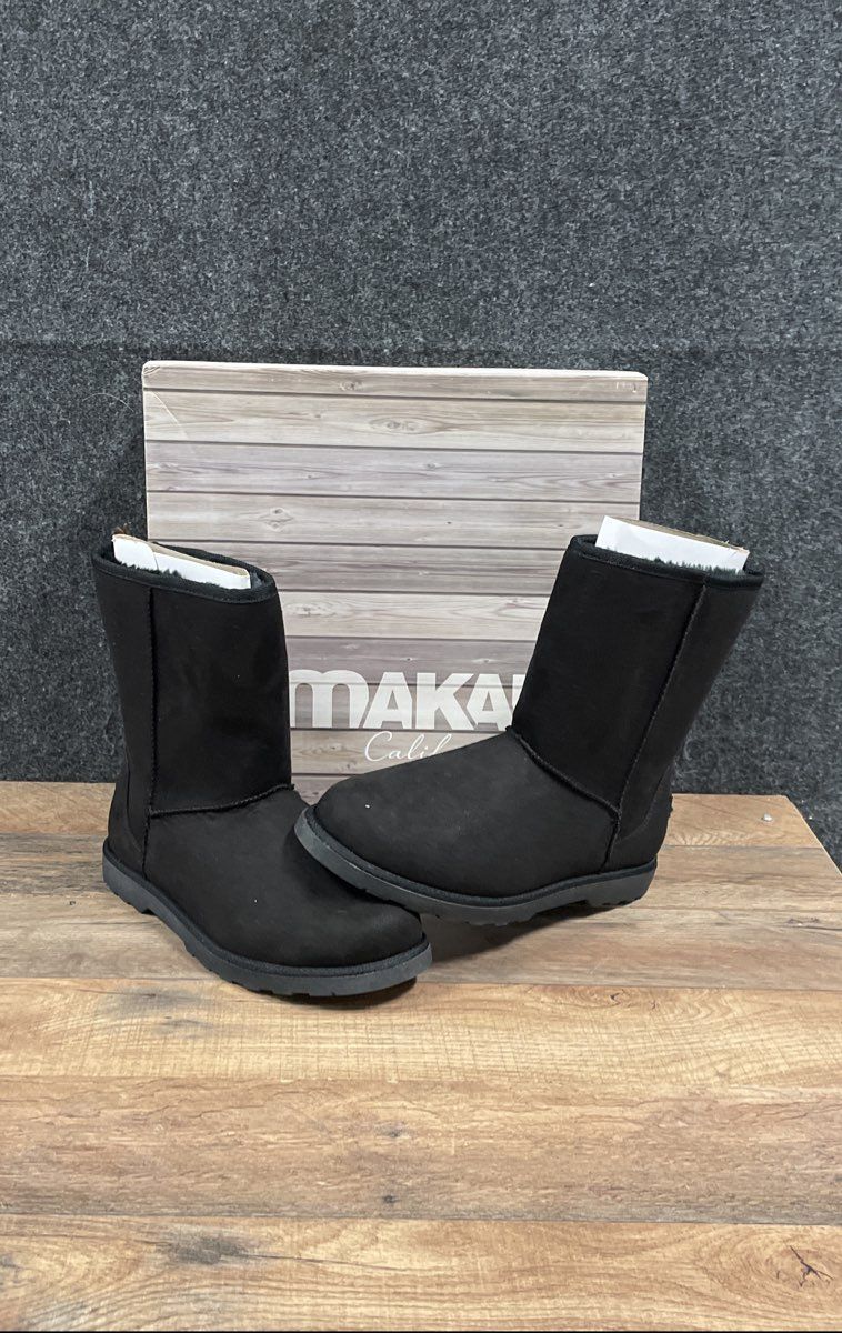Makalu California Ani Black Faux Fur Lined Mid-Calf Boots Women's Size 8 NWT
