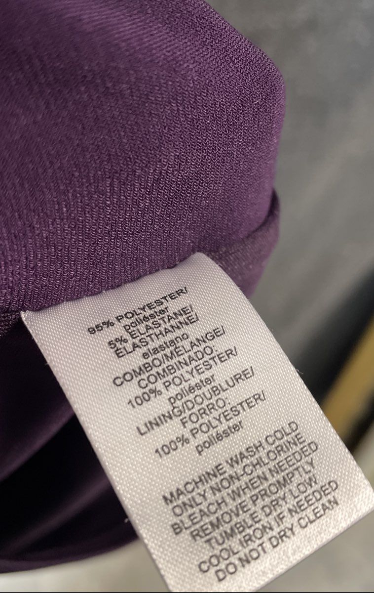 American Living Women's Purple Ruffle Side Satin Trim Dress Sz 16 NWT