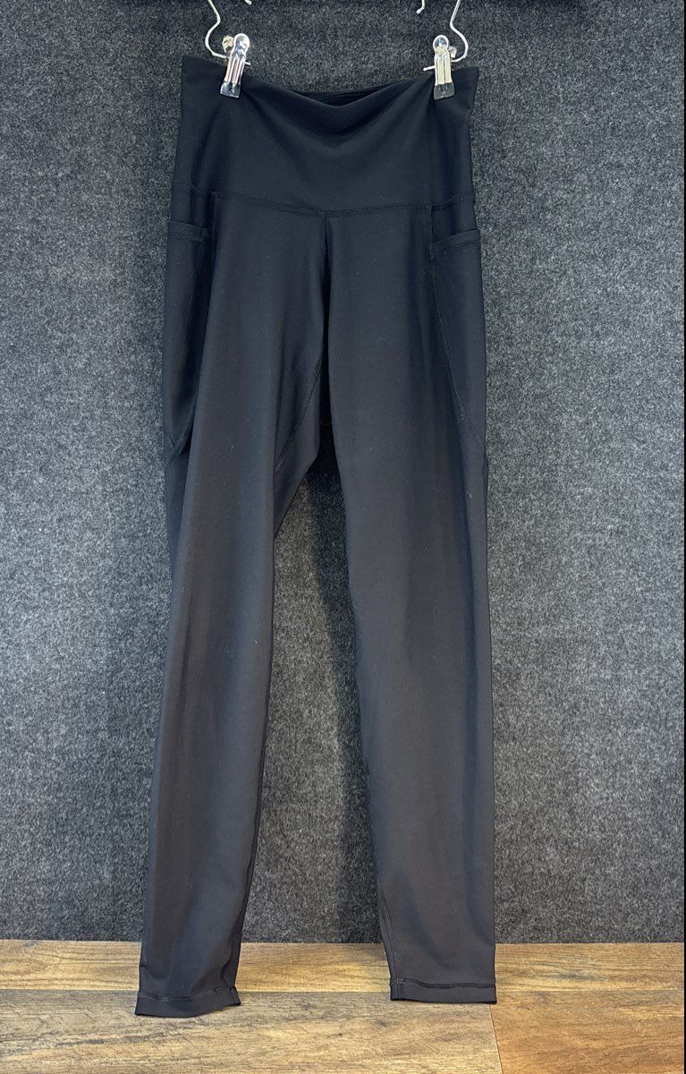 Old Navy Active Women's Elevate Go-Dry Leggings Black Side Pockets