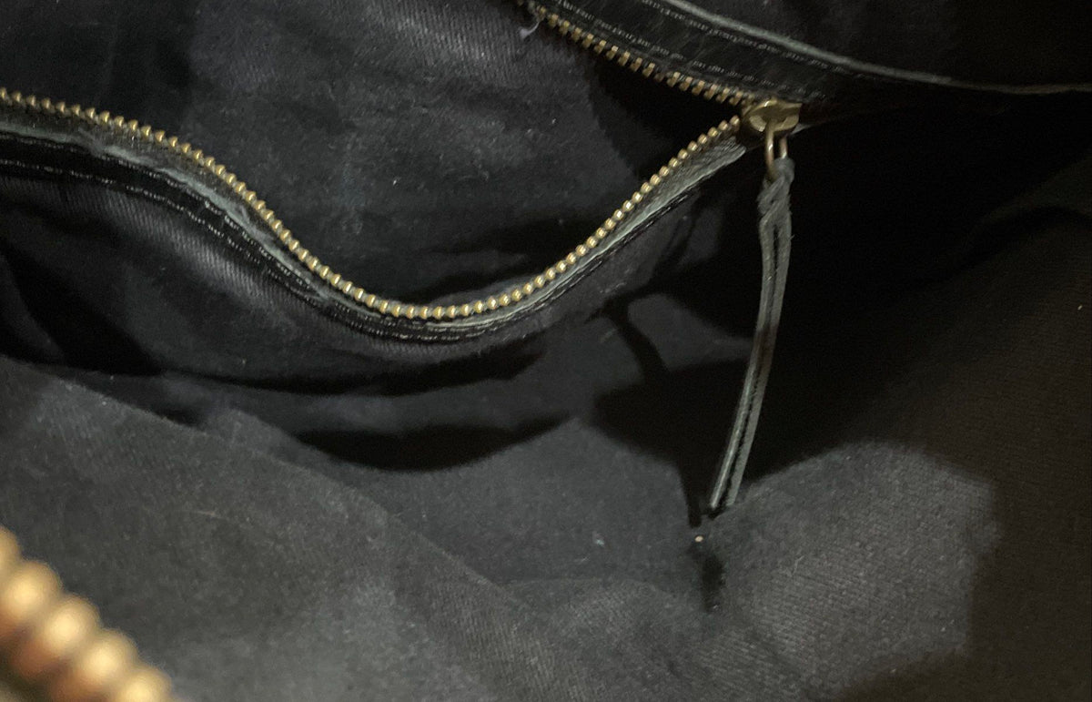 ABLE Black Leather and Suede Crossbody Tote Bag Large Top Handle