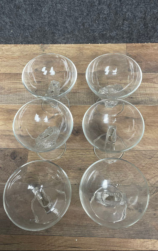 Cristal d'Arques Gaufrette Sherbet Dessert Glasses Set of 6 Vintage France