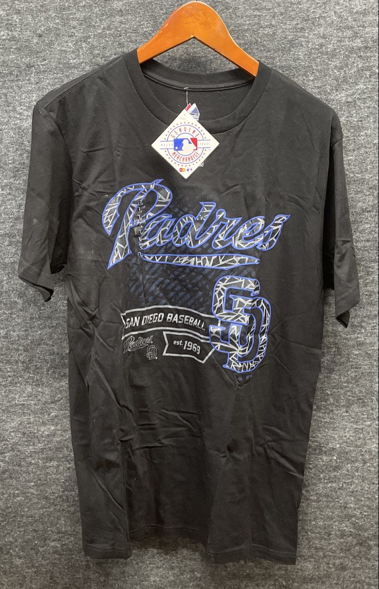 Majestic Men's San Diego Padres T-Shirt Black MLB Baseball Graphic NWT Sz L