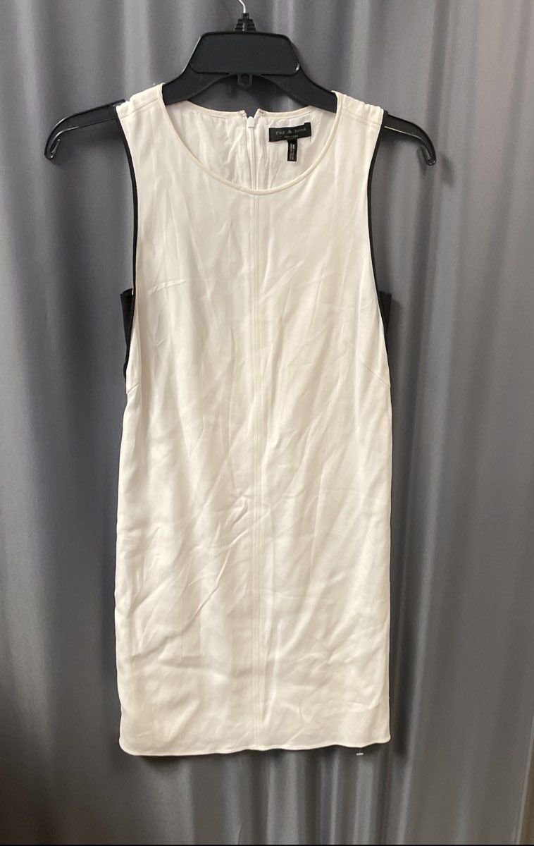 Rag & Bone Women's White Black Contrast Side Panel Sleeveless Dress Sz 2