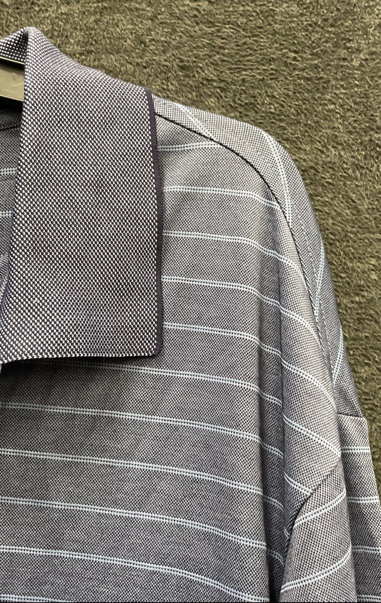 Roundtree & Yorke Men's Blue Striped Long Sleeve Travel Shirt NWT Sz 2XB