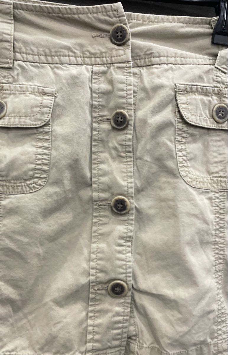 Sonoma Women's Cream Button Front Utility Cargo Skort Khaki Size 6