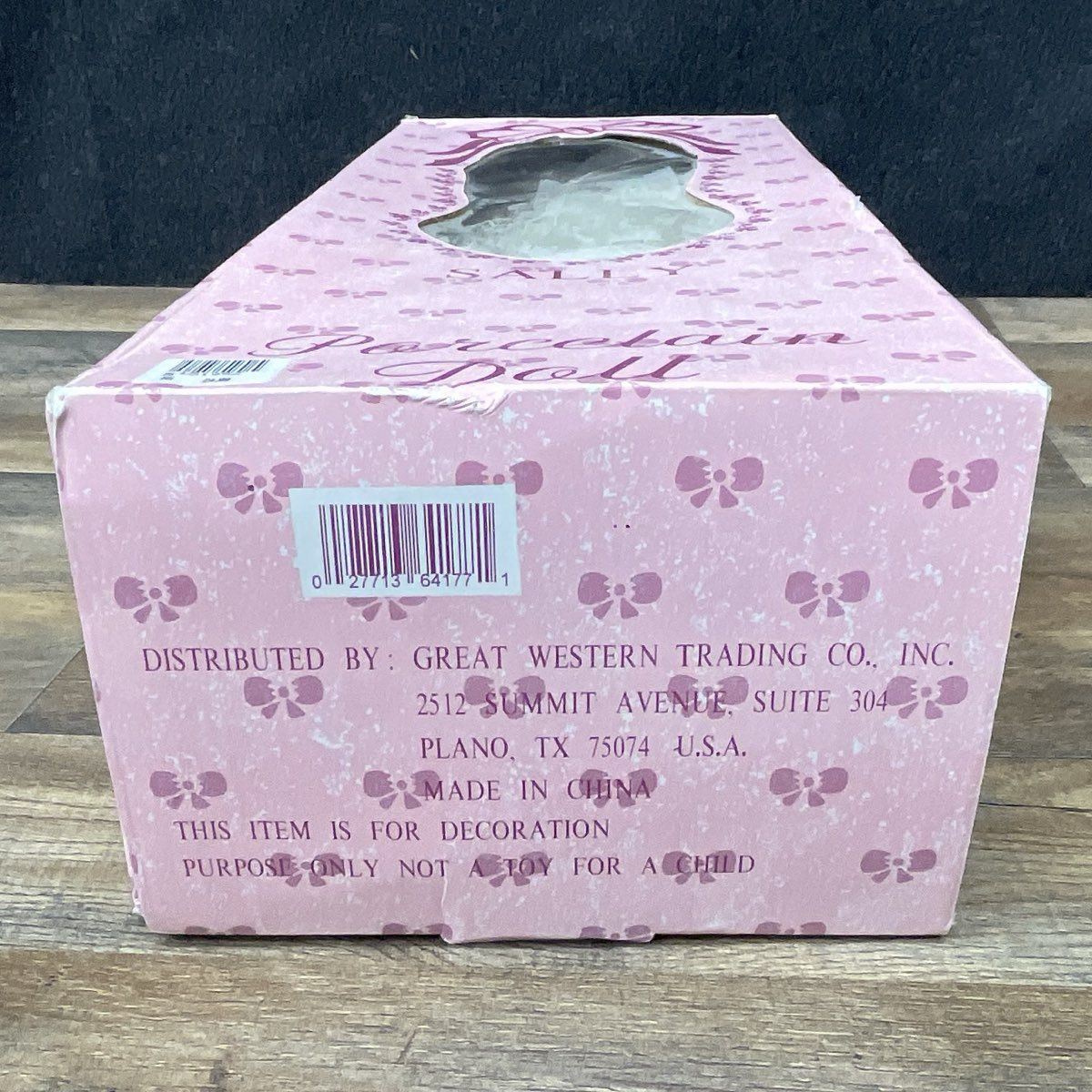 Vintage Sally Porcelain Doll 18" Great Western Trading Blonde Hair Ivory Dress