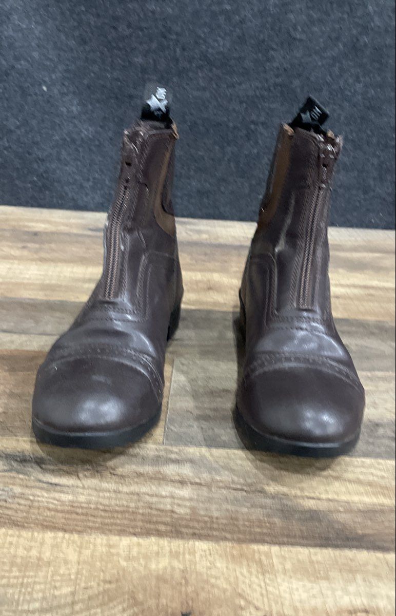 Saxon Syntovia Front Zip Brown Equestrian Paddock Boots Size 7.5