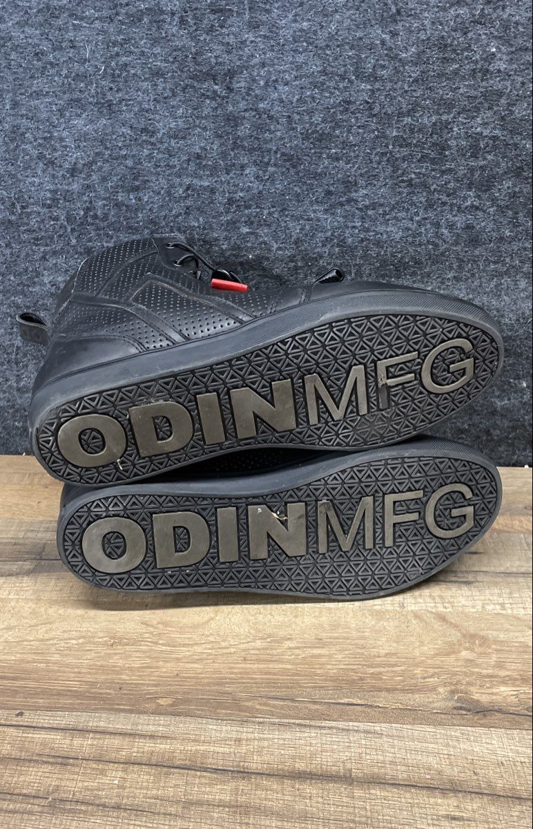 Odin Mfg Heavy Hitter Black Perforated Leather Motorcycle Boots Men's Size 11
