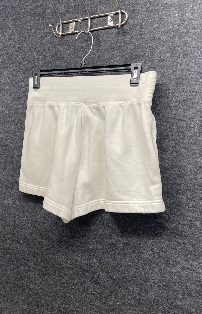 Nike Women's Cream Fleece Sweat Shorts High Waisted Drawstring Sz L