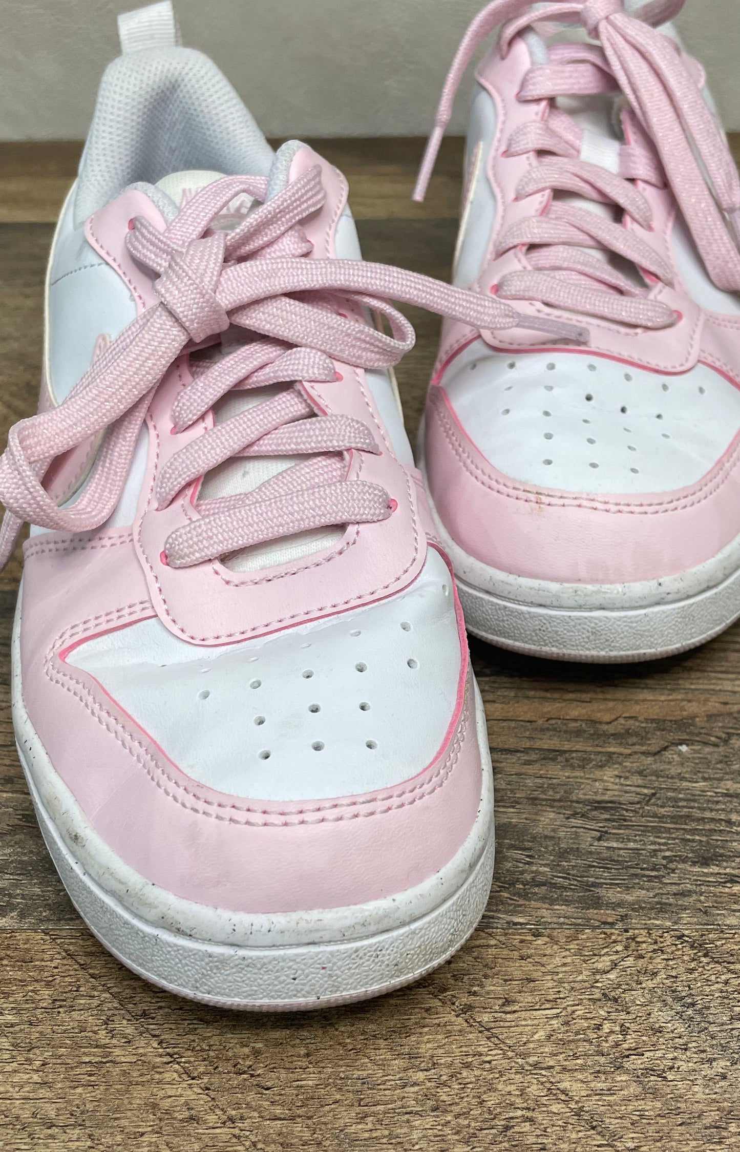 Nike Court Borough Low Recraft White Pink GS Sneakers Size 5.5Y