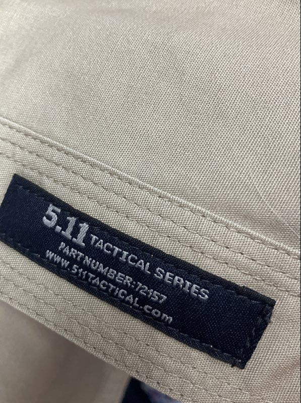 5.11 Tactical Men's Khaki Cotton Long Sleeve Vented Work Shirt 72157 Size L