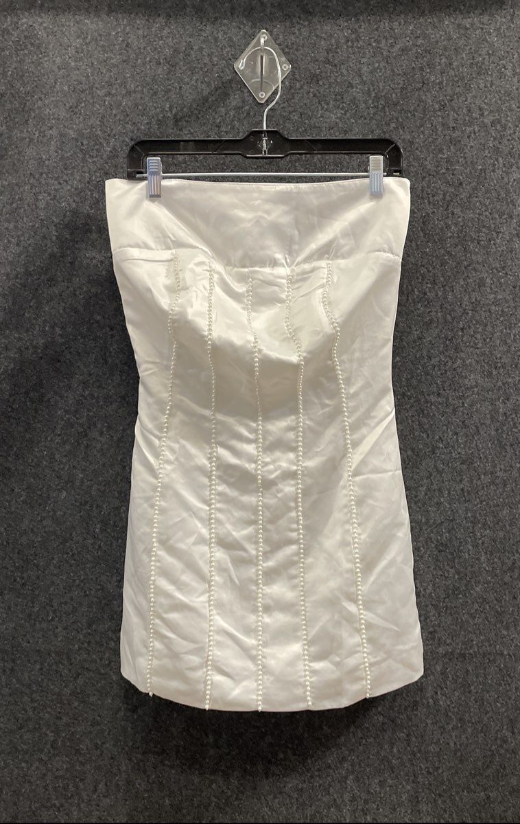 PepperMayo Women's Bombshell Tube Strapless Mini Dress White Pearl Sz 4 NWT