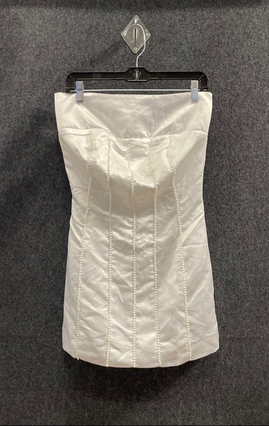 PepperMayo Women's Bombshell Tube Strapless Mini Dress White Pearl Sz 4 NWT