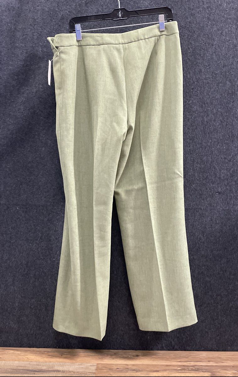 Jones Studio Women's Green Textured Straight Leg Dress Pants NWT Sz 12