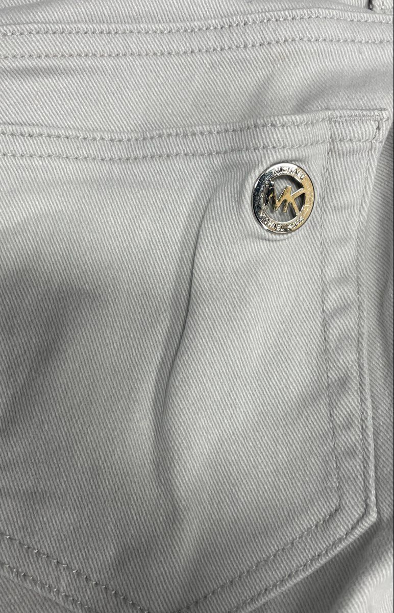 Michael Kors Women's Light Gray Cropped Skinny Denim Jeans 5-Pocket Sz 8