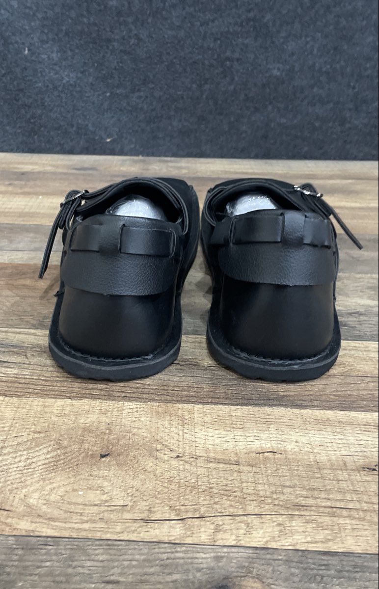 Fashion Black Leather Monk Strap Buckle Slip-On Shoes Men's Size 46 EU US 12