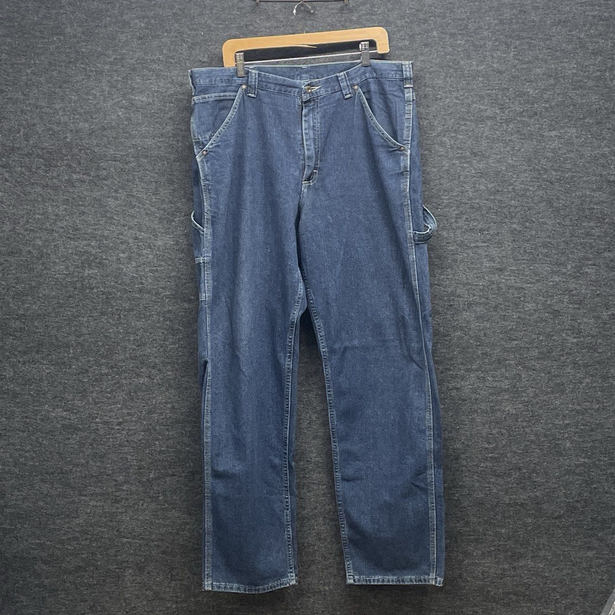 Lee Men's Dark Blue Carpenter Denim Utility Workwear Jeans Sz 38x34