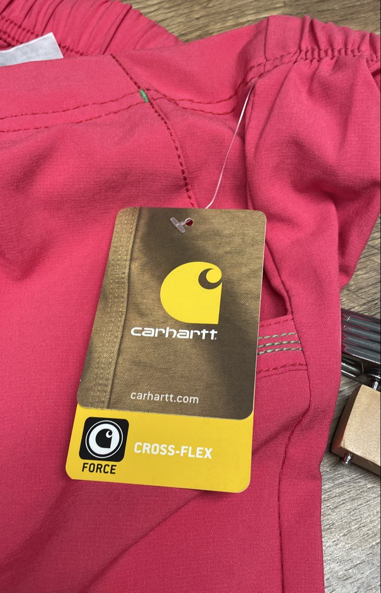 Carhartt Women's Pink Force Cross-Flex Scrub Set V-Neck Top Cargo Pants NWT XS