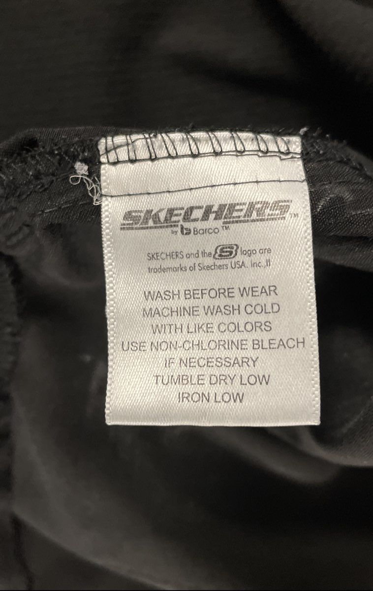 Skechers Women's Black Mock Wrap Scrub Top V-Neck Stretch Sz S
