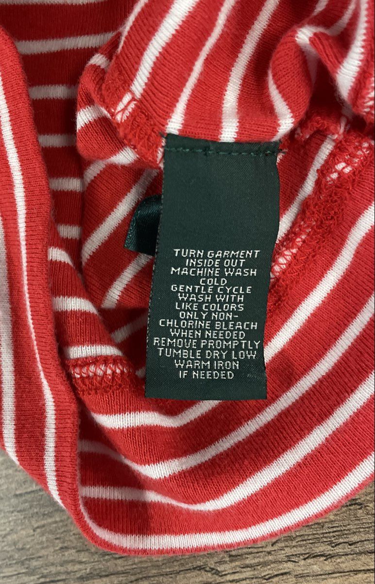 Lauren Jeans Co Ralph Lauren Women's Red Striped Boatneck Top Sz XS