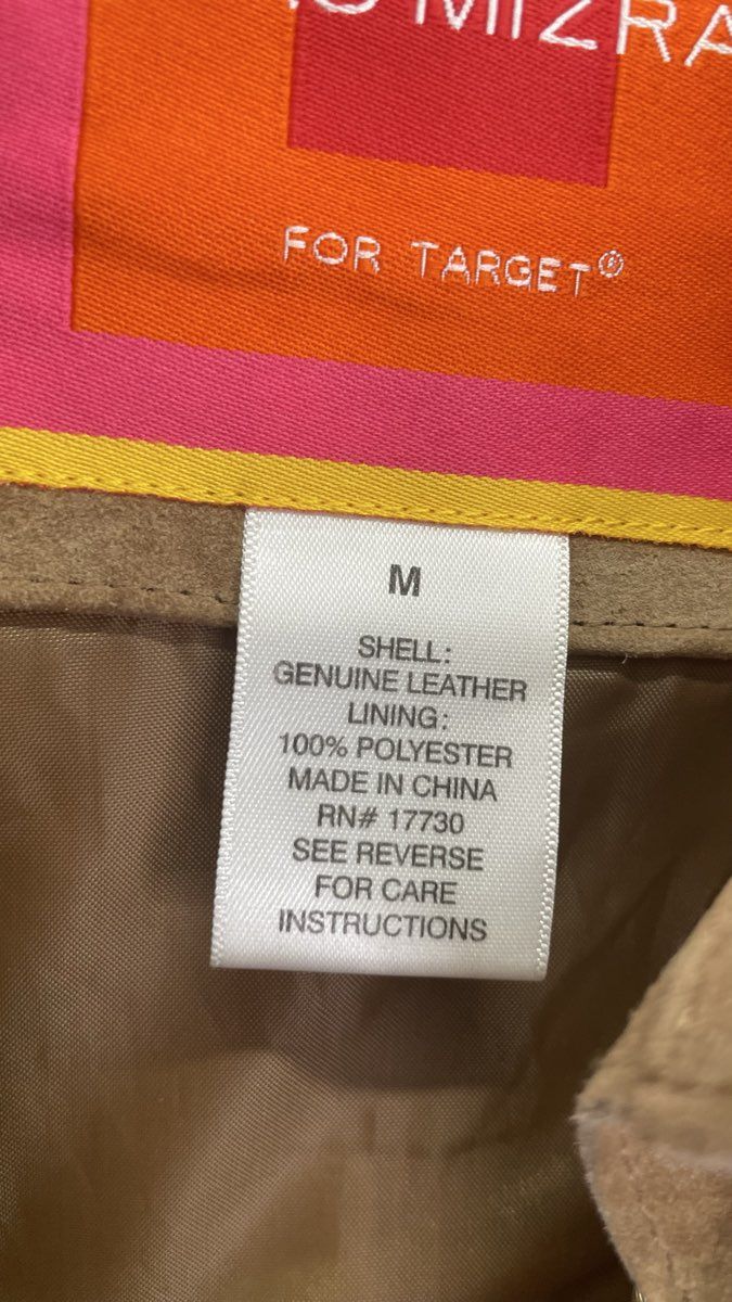 Isaac Mizrahi for Target Women's Tan Suede Leather Button Front Jacket Sz M