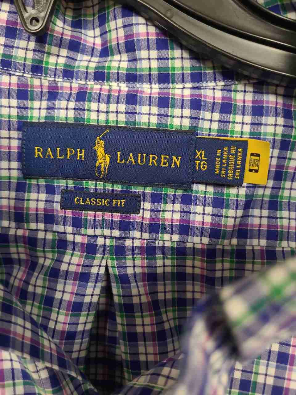 Ralph Lauren Men's Classic Fit Button Down Shirt Blue Green Purple Plaid XL