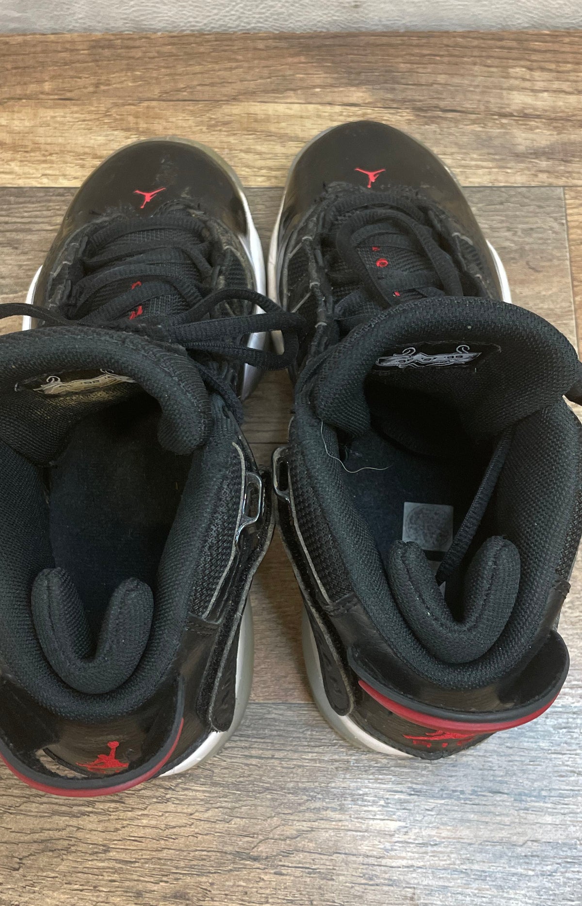 Nike Air Jordan 6 Rings Black White Gym Red GS Basketball Shoes Size 5.5Y