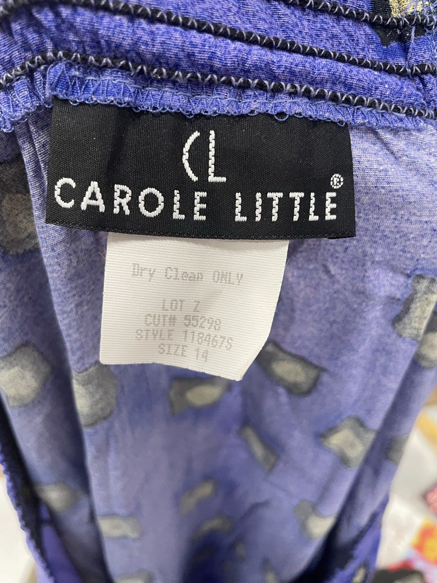 Vintage 90s Carole Little Rayon Crepe Wide Leg Palazzo Pants Made USA Sz 14