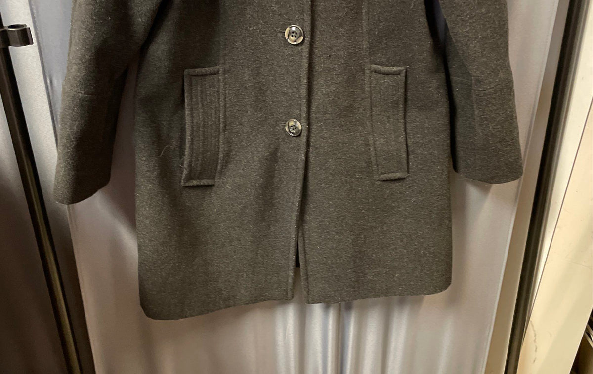 London Fog Women's Wool Blend Button Front Coat Gray Sz S