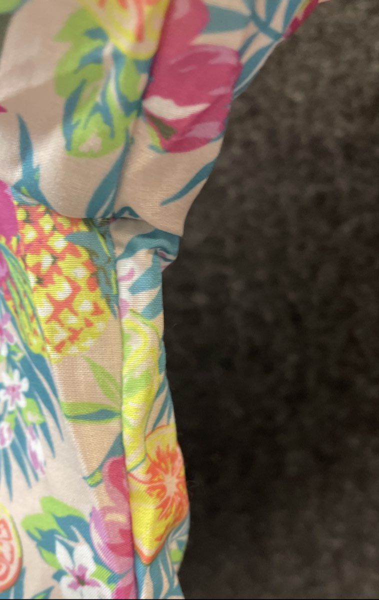 Draper's & Damon's Women's Multicolor Tropical Fruit Print Smocked Blouse Sz XL