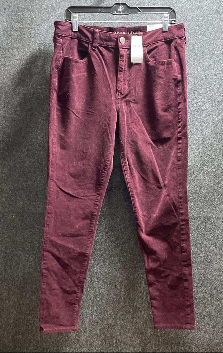 American Eagle Women's Maroon High Rise Super Stretch Jeggings Size 12 NWT