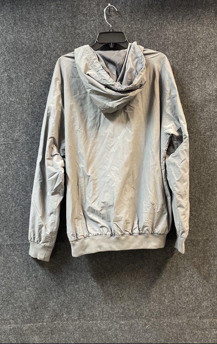 CSG Men's Grey Full Zip Hooded Windbreaker Jacket Nylon Cotton Blend Sz L