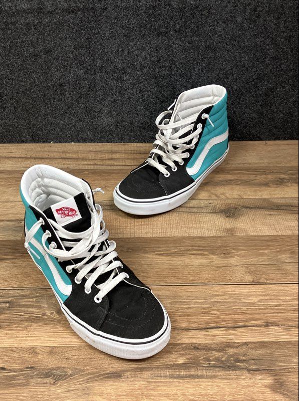 Vans Sk8-Hi Black Teal High Top Skate Sneakers Men's Size 10