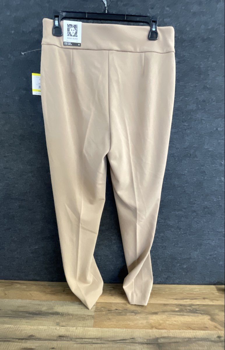 Anne Klein Women's High Rise Slim Ankle Pants Light Coffee Tan Sz M NWT