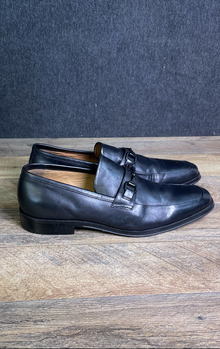 Blake McKay M6 Black Leather Horse Bit Loafers Men's Size 10.5